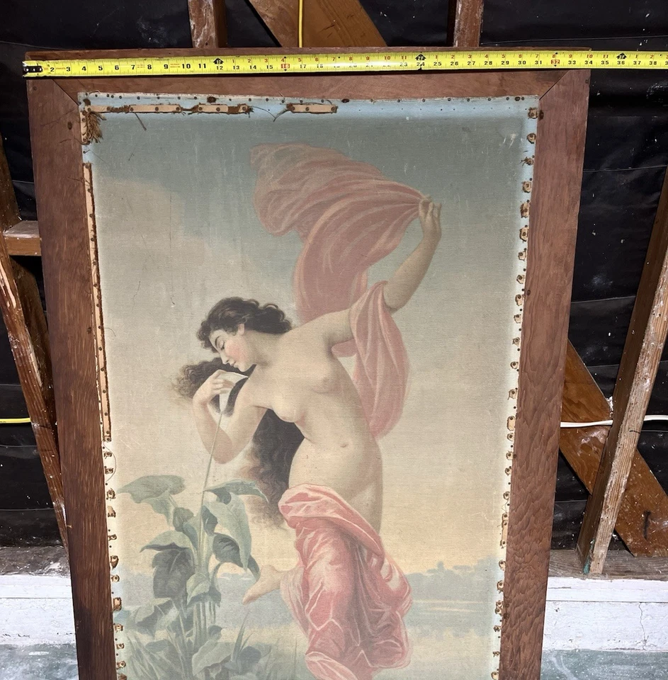 William Bouguereau Dawn Niña Desnuda con Lirio IMPRESIÓN EN LIENZO PINTURA ART NOUVEAU Foto 3 de 4