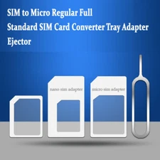 Nano SIM to Micro Regular Full Standard SIM Card Converter Tray Adapter+Ejector