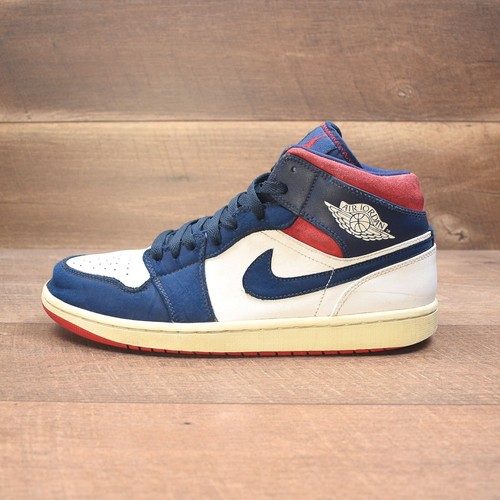 Nike Air Jordan 1 Mid SE Olympic USA Sneakers - 10.5 Blue Red White Shoes - Picture 2 of 9