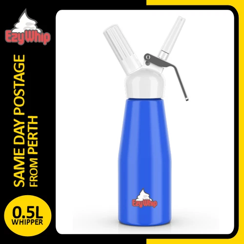 BLUE EZYWHIP CREAM WHIPPER 0.5L DISPENSER WHIPPED ESPUMA CHARGERS BULBS - Picture 1 of 12