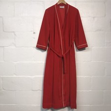 VTG Vanity Fair Red Polyester Robe w/ Belt Size Medium 52 in Long Made in USA