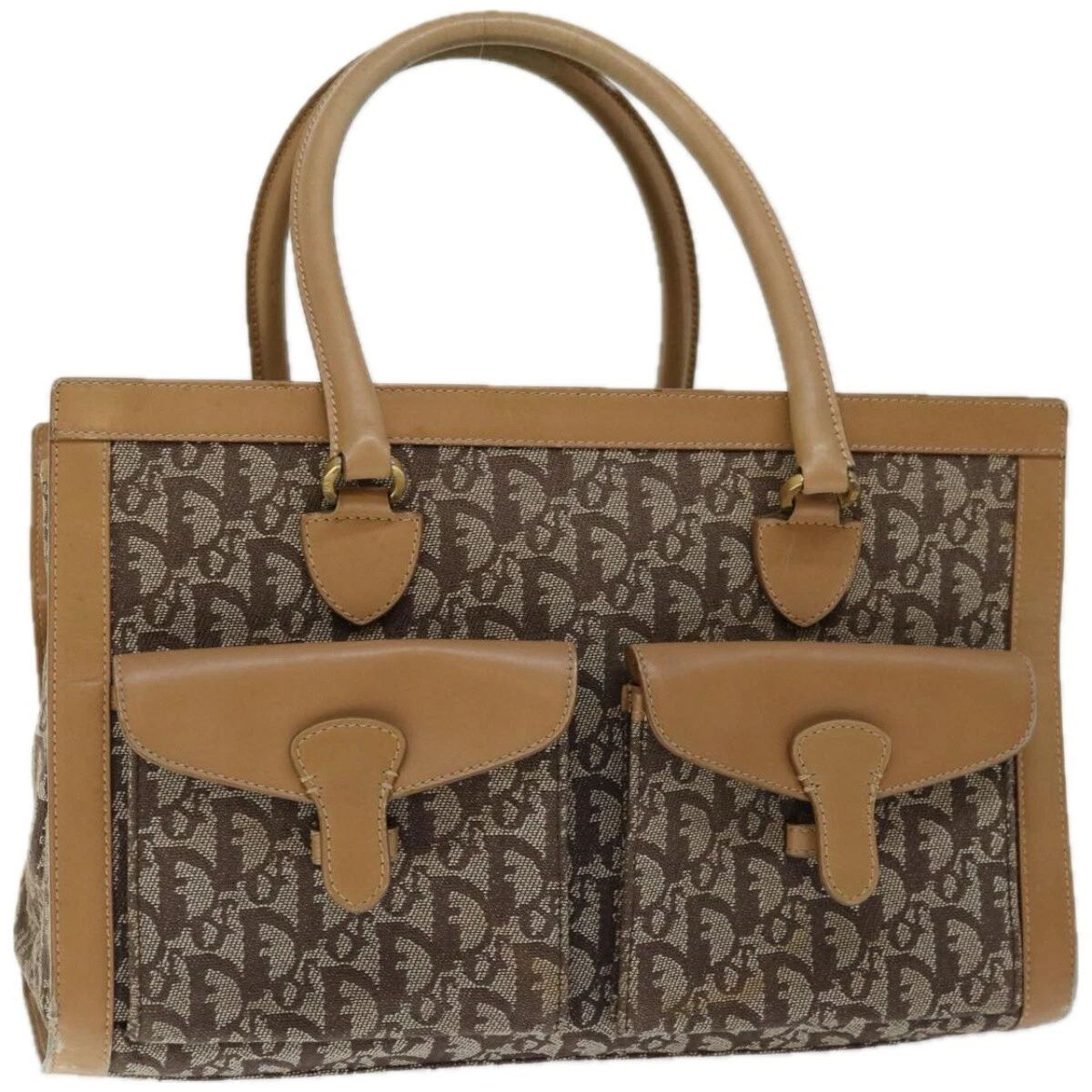 Sac à main Christian Dior trotteur toile beige authentique ac2771