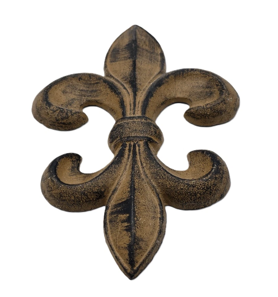 Cast Iron Vintage Style Rustic Fleur De Lis Wall Décor 10" Tall x 6-5/8" Wide - Image 3 of 4