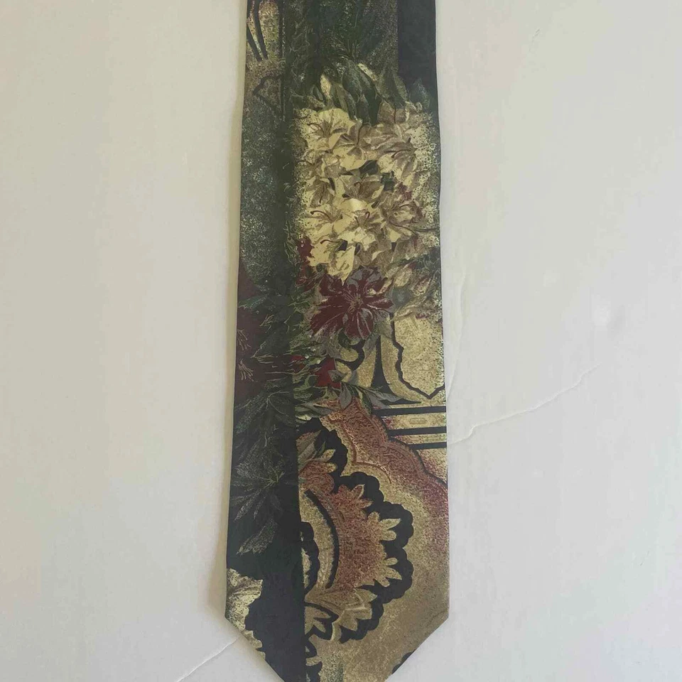 Corbata Floral Fratelli Moda 100% Seda Hecha a Mano en Italia Foto 2 de 4