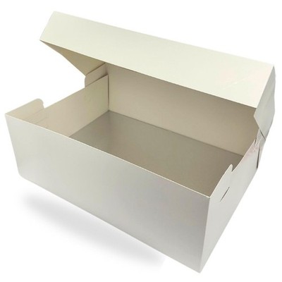 Akazie 16'' x 12'' weiß Kuchen Box & Brett Kombination | 13 mm 16 x 12 Zoll, 