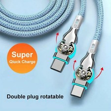 Schnellladekabel USB A auf C geflochten LED 1...