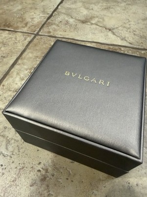Bvlgari Watch Box W Ribbons And 3 Manuals No Watch 5.25  X 5.25  X 3  Champagne