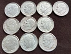 10 LOT PRE 1964 ROOSEVELT DIMES-$1 FACE VALUE-90% SILVER-CIRCULATED
