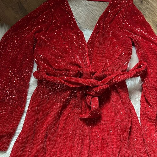 HELLO MOLLY Static Memory Paillettenkleid In Rot - Bild 9 von 10