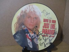 DAVID LEE ROTH + 2 AUTHENTIC AUTOGRAPHED/SIGNED UK IMPORT PICTURE DISC-VAN HALEN