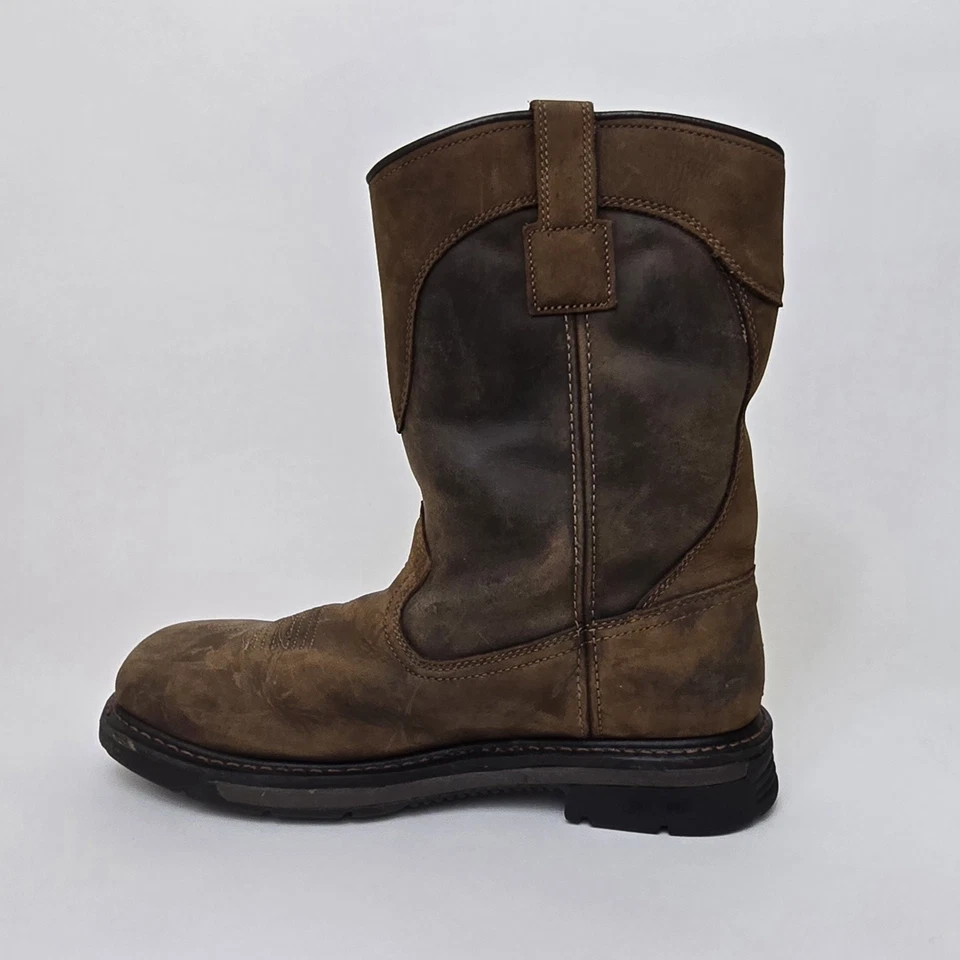 Bota de trabalho Carhartt Wellington 11" couro marrom impermeável biqueira de aço masculina 12 - Imagem 2 de 4