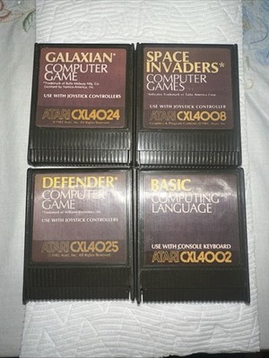 Lot of 4 Untested Video Games,Galaxian ,Space Invaders,Defender,Basic Computing