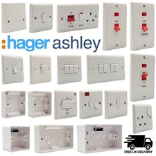 Hager Ashley White Switches & Sockets Range - Electrical Plate Surface Pattress