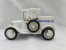Vintage USPS U.S. Mail Truck Piggy Bank Coin Bank White Ertl 1918 Ford Model T