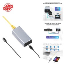PoE to USB-C Adapter: 5V/3A or 9V/2.22A, Ethernet 10/100Mbps - For All Devices
