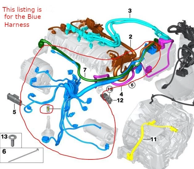 Arnés de cableado del motor 16-18 BMW F30 340i F32 F22 M240i B58 Mod sensorial 1 OEM Foto 2 de 4