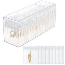 Acrylic Jewelry Box Organizer, Clear Jewelry Storage with 20 Portable Anti Ta...