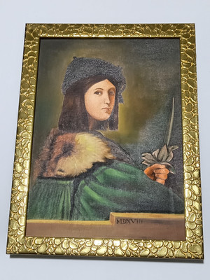 Sebastiano del Piombo, Painting Oil On Canvas , signed stamped vintage.