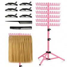 Braiding Hair Rack Stand, 144-Peg Hair Extension Holder Divider Display