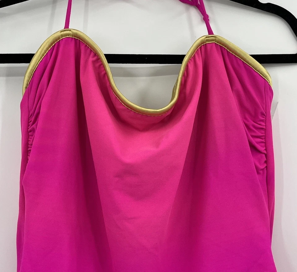 Traje de baño vintage rosa Marie Reid con falda talla 16 una pieza rosa intenso hecho en EE. UU. Foto 2 de 4