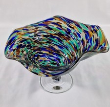 Murano? Vintage Glass Schale, gedrehtem Design Handgeblasen