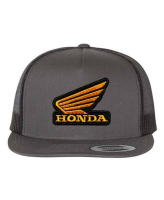 NEW KUSTOM HATZ Honda Racing Patch Trucker Snapback Cap CHARCOAL/BLACK Limited