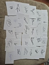 75 Signed Mixed Football White Index Cards