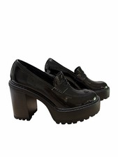Steve Madden Kimberly Women s Black Patent Platform Penny Loafers Size 7