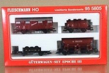 FLEISCHMANN 95 5805 DB HOPPER BANANA FLAT & LIME WAGON SET LIMITED EDITION on