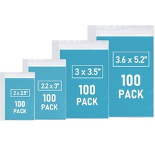 Small Plastic Bags, 400 PCS Mini Baggies, 4 Assorted Sizes  Transparent Jewelry