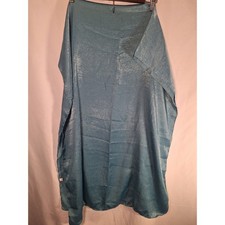 Teal Blue Shimmer Wrap Scarf Metallic Evening Shawl Formal Accessory Solid