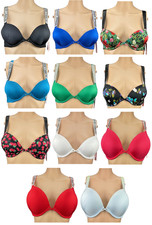 VICTORIA'S SECRET SHINE STRAP BOMBSHELL ADD 2 CUPS PUSH UP BIKINI SWIM TOP NWT