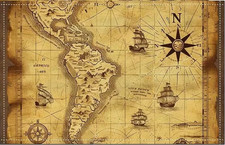 Cloth Pirate Treasure Map Costume Prop Fabric