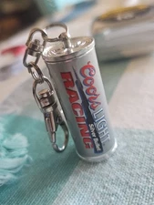 Vintage NOS "Coors Light Racing" Flint Oil Lighter Keychain 