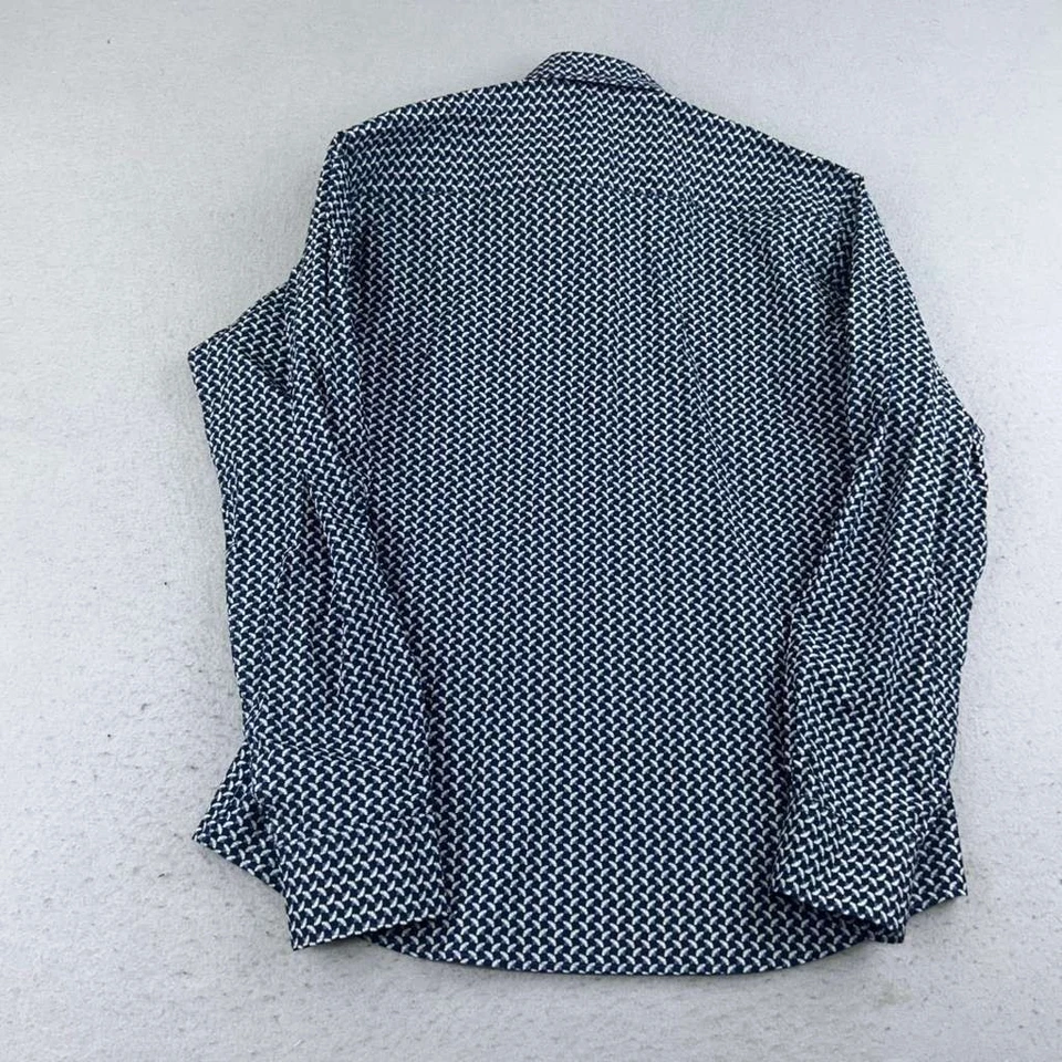 Bugatchi Shirt Mens Medium Blue Cotton Classic Fit Long Sleeves Button Up NWT - Image 3 of 4
