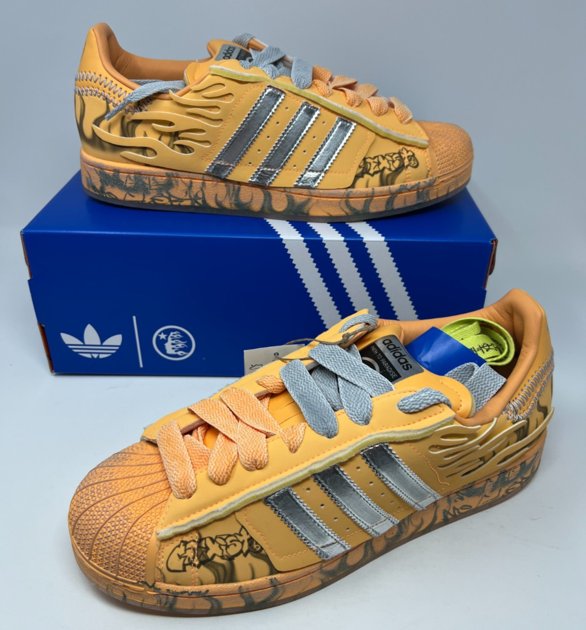 Size 10 - Adidas Superstar x Hellstar Hazy Orange Creamsicle LA1501 IN HAND