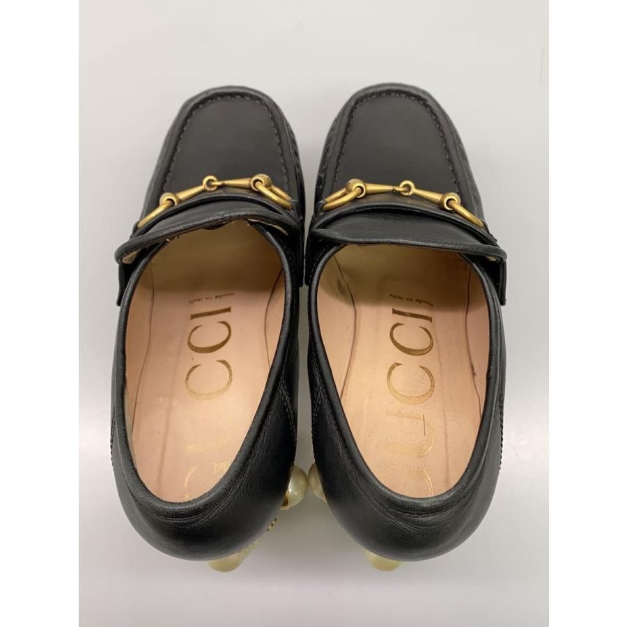 GUCCI Gold Hardware Leather Loafers Dress Shoes Size:37.5/JP:24.5 141150K Authen thumbnail 3