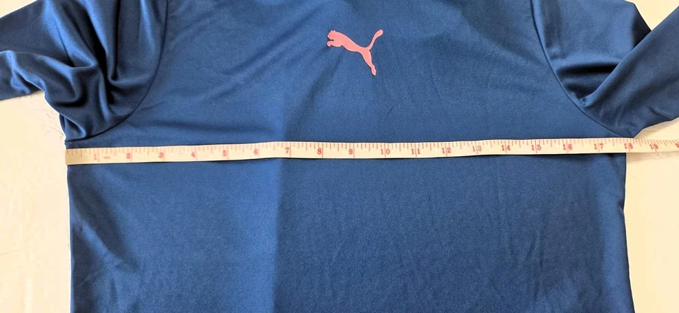 Puma Mujer Titan Sudadera con Capucha Azul Con Estampado Rosa Logo UV Manga Larga Top Talla S Foto 4 de 4