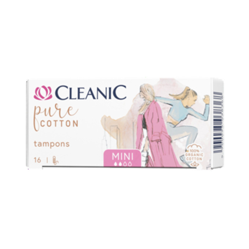 5900095038368 Cleanic Pure Cotton Tampony Mini 16 szt 100 bawena organiczna 3990₽