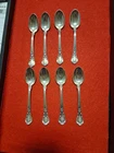 CHANTILLY by Gorham,Lot of EIGHT, Sterling Silver DEMITASSE Spoons,MONOGRAMMED