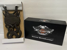 Harley Davidson flame boot jack Motorcycle Cast Iron Man Cave NIB