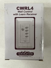 White Fanimation CWRL4 3 Speed Fan  Light Wall Control With Learn Receiver NIB