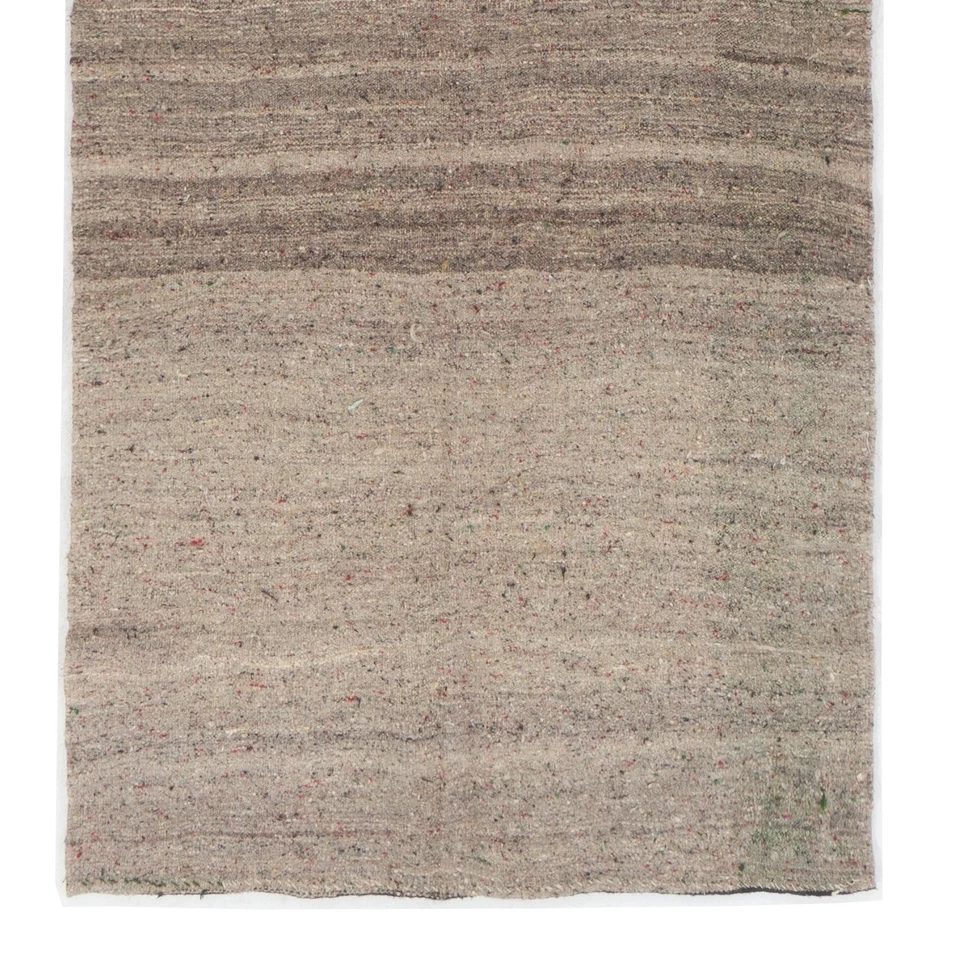 4x13.5 Ft Vintage Striped Kilim Runner Natural Wool Rug for Hallway or Kitchen - Image 4 of 4