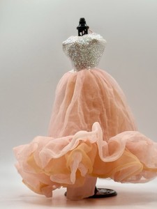 white christmas dresses Barbie x Unique Vintage Peaches N Cream Chiffon Dress main image 0