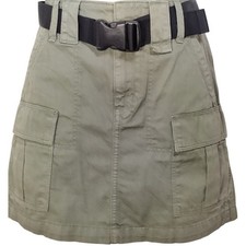 American Eagle Outfitters Cargo Skirt Olive Green Belted Utility Mini granola