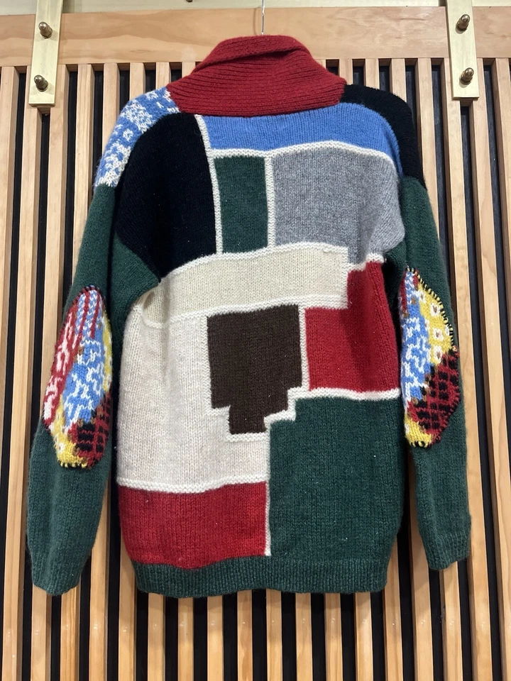 Vintage 1990 The Eagles Eye Wool Sweater Medium Cowboy Theme Western Granny - Image 4 of 4