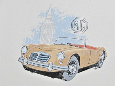 MG MGA decorative ceramic tile.  Orginal artwork British, tile made in USA