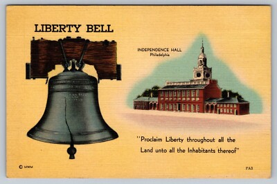 Liberty Bell Independence Hall Philadelphia Proclaim Liberty Postcard