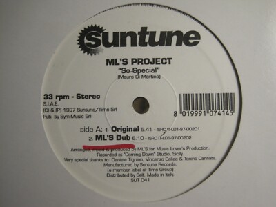 ML'S PROJECT SO SPECIAL 12'' 1997 SUNTUNE SUT 041 PROMO ITALY RARE DEEP HOUSE GEM