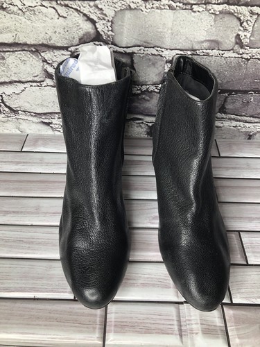 Banana Republic Black Leather Side Zip Heel Booties Boots Women Sz 6M US/36.5EU - Picture 11 of 18